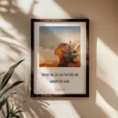 Fearfully and Wonderfully Made Design in a black frame on the beige wall