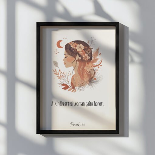 Feminine Proverbs 31 Wall Art on the white wall