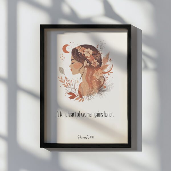 Feminine Proverbs 31 Wall Art on the white wall