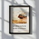 Feminine Psalm Wall Art in a black frame on the white wall