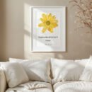 floral proverbs 31 wall art in a white frame in a white and beige living room