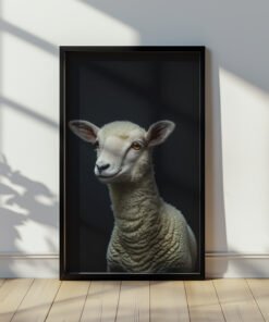 lamb on the black background in Jesus the Lion and the Lamb Wall Art