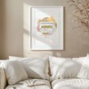 John 3:16 Wall Art in a white frame above a white sofa
