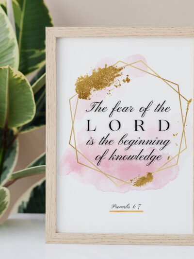 Proverbs 17 Biblical Wall Art in a beige frame