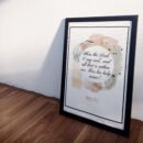 side view of Psalm 103 Wall Art in a black frame