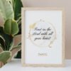 Trust in the Lord Wall Art on the beige background, palm leaves next to it