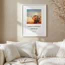 Fearfully and Wonderfully Made Design in the living room, hun above a white sofa