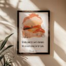 proverbs 31:26 wall art in a black frame on the beige wall