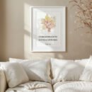 psalm 119 wall art in a white frame hung in a white living room
