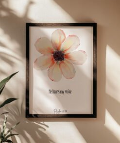 framed psalm 55 wall art on the beige wall