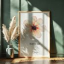 psalm 55 wall art leaning on a dark green wall, dried plants next to it