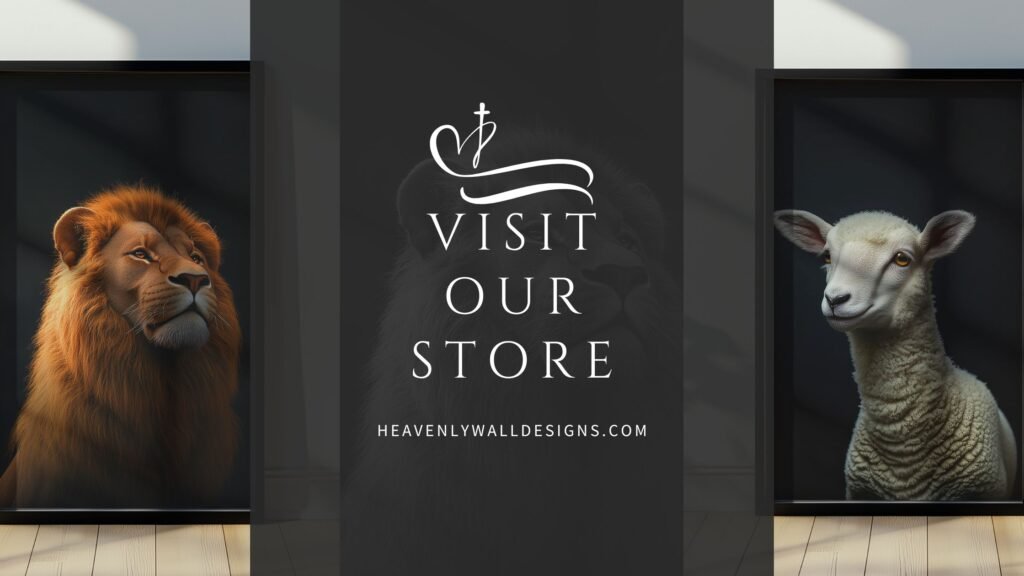 picture of lion and the lamb from Heavenly Wall Designs store